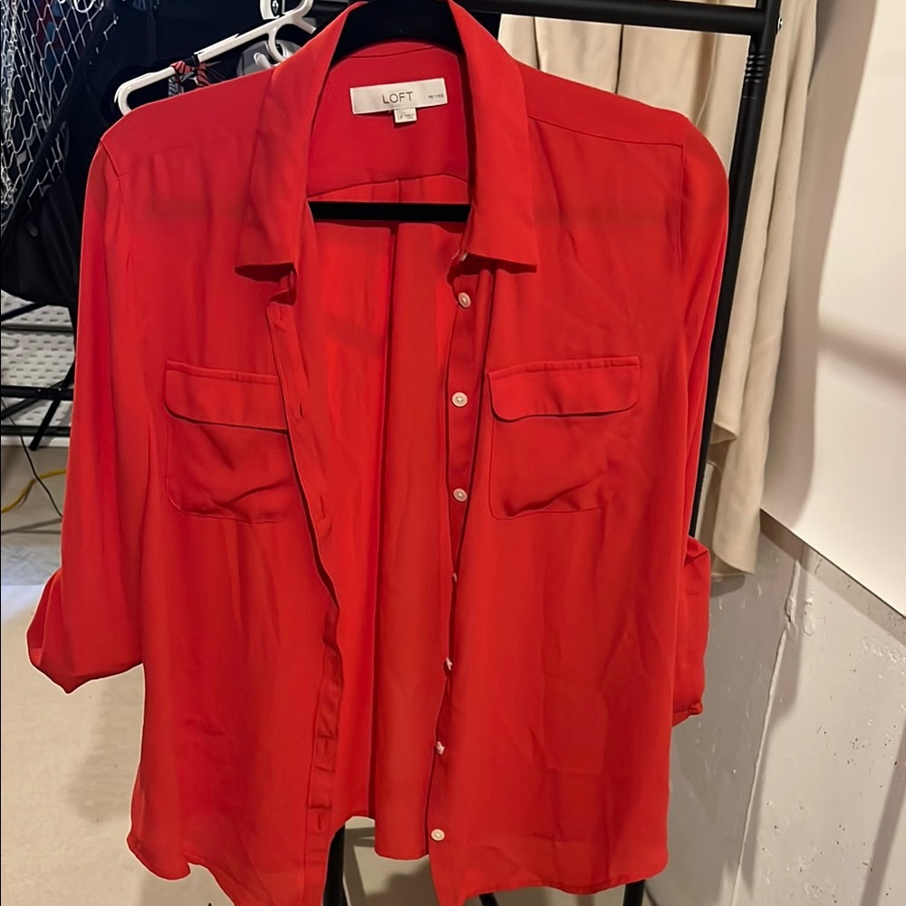 LOFT Red Blouse